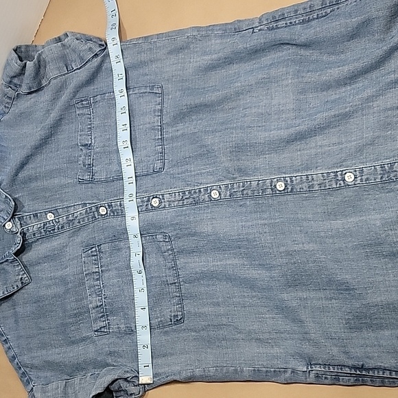 Velvet Heart Chambray Short Sleeve, Button Down Tunic Dress, Size S, EUC - Picture 7 of 11